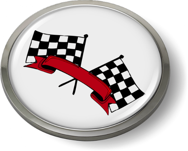 Racing Flags 3D Domed Emblem